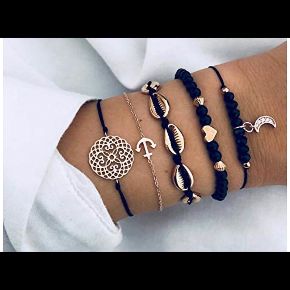 ✅SALE Natural Link Chain Bracelet Set Heart Boho